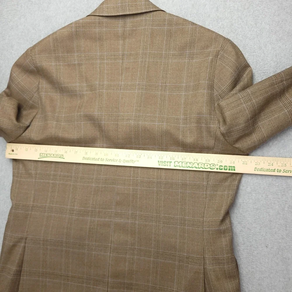 Jos A Bank Signature Blazer Mens 42R Brown Plaid Wool Tweed Sport Coat Jacket